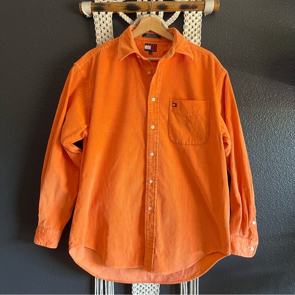 Tommy Hilfiger Other - Tommy Hilfiger Men’s Heavy Weight Orange Corduroy Button Down/Jacket Size M